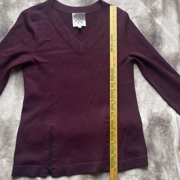 Barbara wells studio viscose blend plum zipper sweater - Picture 6 of 7